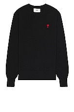 ami Red ADC Sweater in Black, view 1, click to view large image.