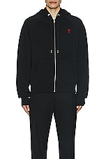 ami ADC Zipped Hoodie in Black, view 4, click to view large image.