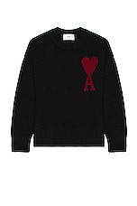 ami Red ADC Sweater in Black & Red, view 1, click to view large image.