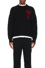 ami Red ADC Sweater in Black & Red, view 3, click to view large image.