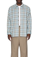ami Casual Overshirt in Feather Blue & Pearl Grey, view 4, click to view large image.
