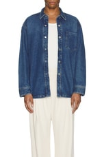 ami Oversized ADC Overshirt in Used Blue, view 4, click to view large image.