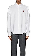 ami Boxy Fit Shirt in Natural White, view 4, click to view large image.