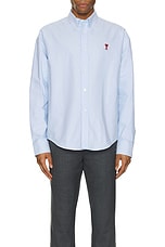 ami Boxy Fit Shirt in Sky Blue, view 4, click to view large image.