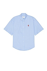 ami Boxy Fit Shirt in Cashmere Blue, view 1, click to view large image.