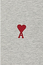 ami Red De Coeur T-shirt in Heather Ash Grey, view 3, click to view large image.