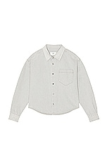 ami Denim Shirt in Javel Grey, view 1, click to view large image.
