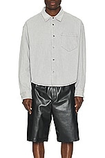 ami Denim Shirt in Javel Grey, view 4, click to view large image.