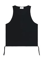 ami Round Collar Tank Shirt in Black, view 1, click to view large image.