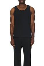 ami Round Collar Tank Shirt in Black, view 4, click to view large image.