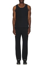 ami Round Collar Tank Shirt in Black, view 5, click to view large image.