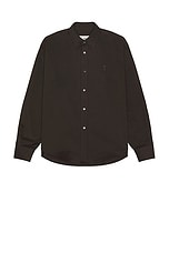 ami ADC Boxy Fit Shirt in Dark Coffee, view 1, click to view large image.