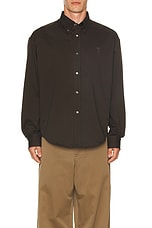 ami ADC Boxy Fit Shirt in Dark Coffee, view 4, click to view large image.