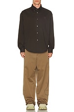 ami ADC Boxy Fit Shirt in Dark Coffee, view 5, click to view large image.