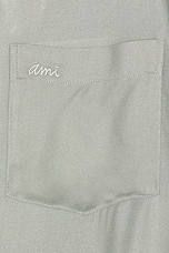 ami Short Sleeves Boxy Shirt in Clay Blue, view 3, click to view large image.