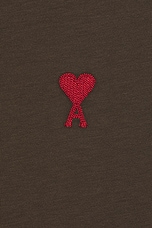 ami Red ADC T-Shirt in Dark Coffee, view 3, click to view large image.