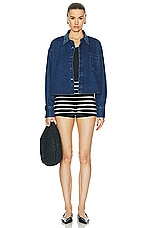 ami Sailor Mini Short in Black & Chalk, view 4, click to view large image.