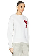 ami ADC Sweater in Off White & Red, view 2, click to view large image.