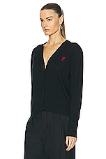 ami ADC Cardigan in Black, view 3, click to view large image.