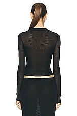 ami Crewneck Cropped Sweater in Black, view 3, click to view large image.
