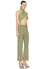 ami Draped Bra Top in Olive, view 2, click to view large image.