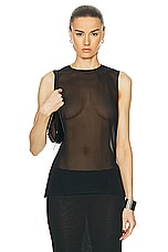 ami Round Neck Tank Top in Black, view 1, click to view large image.