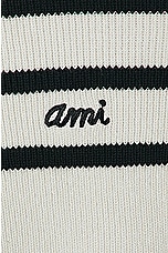 ami Sailor Polo Top in Chalk & Black, view 5, click to view large image.