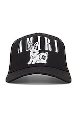 Amiri Bandana Rabbit Trucker Hat in Black | FWRD