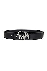Amiri 4cm Staggered Belt in Black & Nickel, view 1, click to view large image.