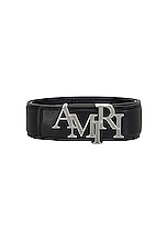 Amiri 4cm Staggered Belt in Black & Nickel, view 3, click to view large image.