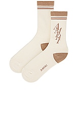 Amiri MA Stripe Sock in Birch, view 2, click to view large image.