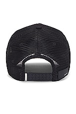 Amiri Cherub Trucker Hat in Black, view 2, click to view large image.