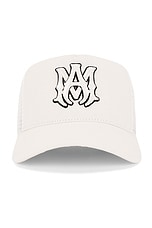 Amiri Ma Trucker Hat in Natural, view 1, click to view large image.