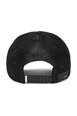 Amiri Crystal 3 Star Trucker Hat in Black White, view 2, click to view large image.