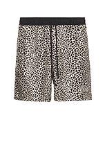 Amiri MA Leopard Short in Black Birch, view 1, click to view large image.