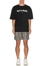 Amiri MA Leopard Short in Black Birch, view 5, click to view large image.