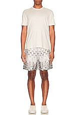 Amiri Gradient Tape Pj Shorts in Grey, view 4, click to view large image.
