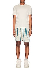 Amiri Vertical Streak Tie Dye Short in Blue, view 4, click to view large image.
