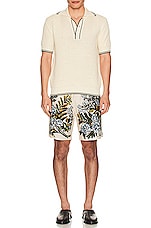 Amiri Embrodiered Floral Short in Alabaster, view 4, click to view large image.