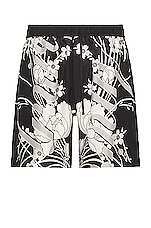 Amiri Floral Short in Black, view 1, click to view large image.