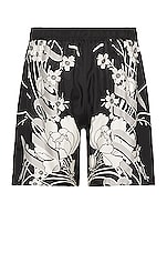 Amiri Floral Short in Black, view 2, click to view large image.