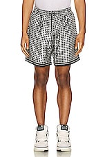 Amiri Staggard Houndstooth Silk Short in Black, view 4, click to view large image.