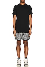 Amiri Staggard Houndstooth Silk Short in Black, view 5, click to view large image.