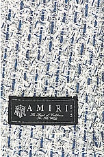 Amiri Boucle Tweed Skater Short in Ashley Blue, view 4, click to view large image.