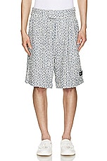 Amiri Boucle Tweed Skater Short in Ashley Blue, view 5, click to view large image.