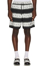 Amiri Wave Baja Short in Black, view 3, click to view large image.