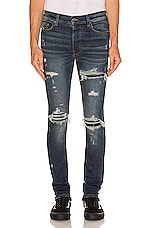 Amiri MX1 Skinny Jean in Deep Classic Indigo, view 3, click to view large image.