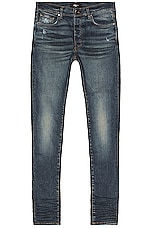 Amiri Stack Skinny Jean in Deep Classic indigo, view 1, click to view large image.