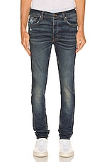 Amiri Stack Skinny Jean in Deep Classic indigo, view 3, click to view large image.