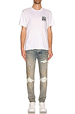 Amiri Mx1 Ultra Suede Skinny Jean in Clay Indigo, view 4, click to view large image.